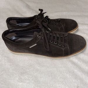 Ermenegildo Zegna Dark Brown Suede , Mens US Size 10, Casual/Trainer /Bowling